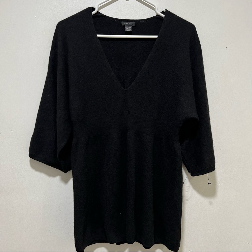 Only Mine 100% Cashmere Black Sweater Size L